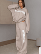 From The Archives Kenzie Wide Leg Sweatpants Moon - thumbnail 1