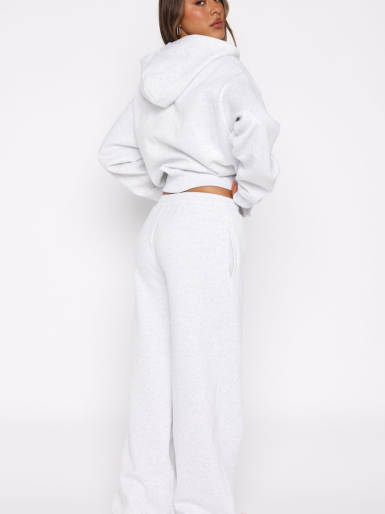 From The Archives Kenzie Wide Leg Sweatpants Grey Marle 4