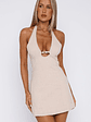 Forever With You Halter Mini Dress Oat - thumbnail 2
