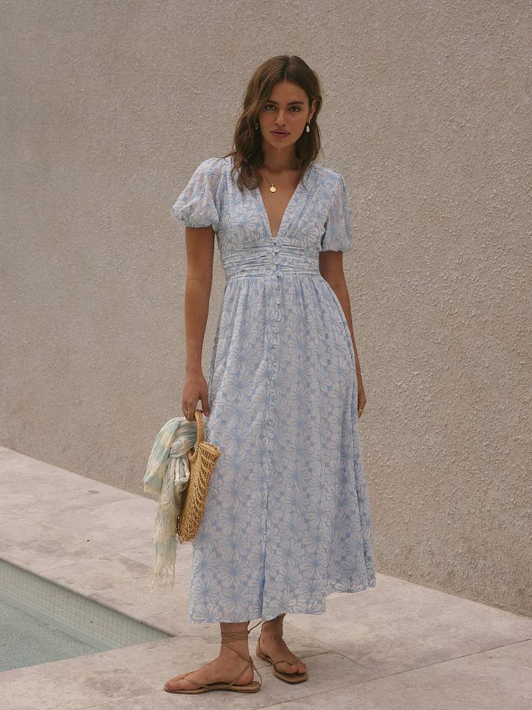 Floral Dreams Maxi Dress Blue 9