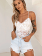Forget Me Not Criss-Cross Back Lace Bodysuit White - thumbnail 1