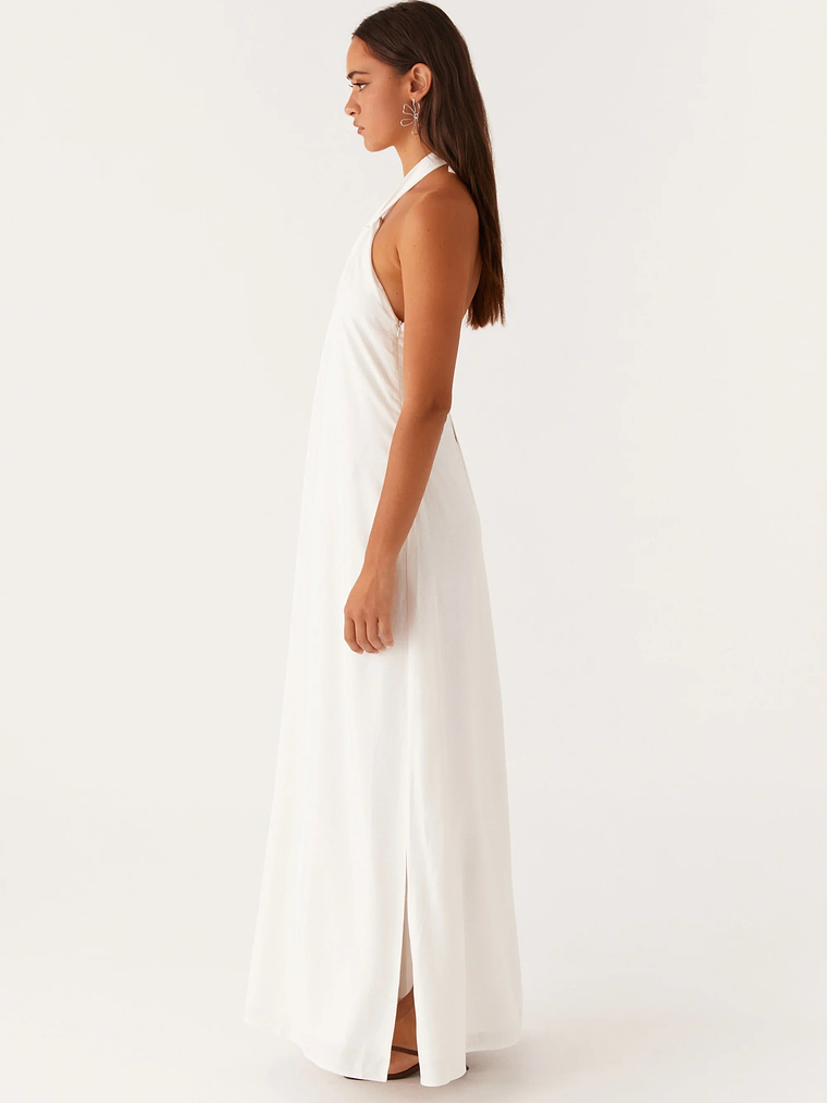 Golden Child Linen Maxi Dress - White 4