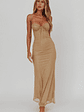 Fortune Bust Tie Maxi Dress Gold - thumbnail 1