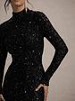Galaxy | Black Sequin Turtle-Neck Long-Sleeve Maxi Dress - thumbnail 7