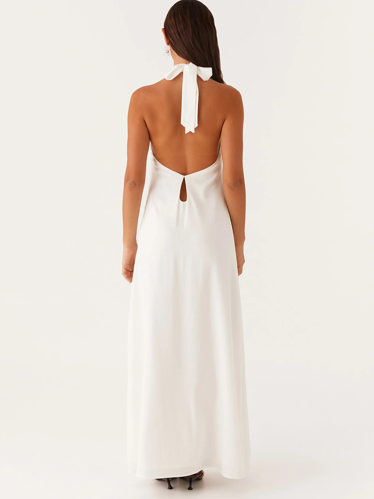 Golden Child Linen Maxi Dress - White 5