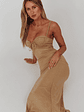 Fortune Bust Tie Maxi Dress Gold - thumbnail 2