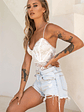 Forget Me Not Criss-Cross Back Lace Bodysuit White - thumbnail 4