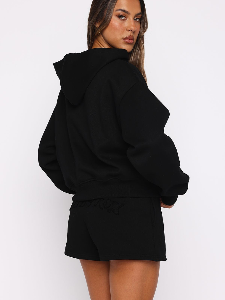 From The Archives Lexi Boxy Zip Front Hoodie Black 4