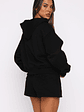 From The Archives Lexi Boxy Zip Front Hoodie Black - thumbnail 4