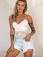 Forget Me Not Criss-Cross Back Lace Bodysuit White - thumbnail 5