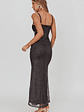 Fortune Bust Tie Maxi Dress Sparkle Black - thumbnail 2