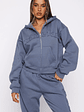 From The Archives Lexi Boxy Zip Front Hoodie Ocean - thumbnail 2
