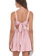 Floral Jacquard Bow Tie Dress in Dusty Pink - thumbnail 3