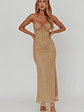Fortune Bust Tie Maxi Dress Gold - thumbnail 5