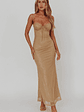 Fortune Bust Tie Maxi Dress Gold - thumbnail 6