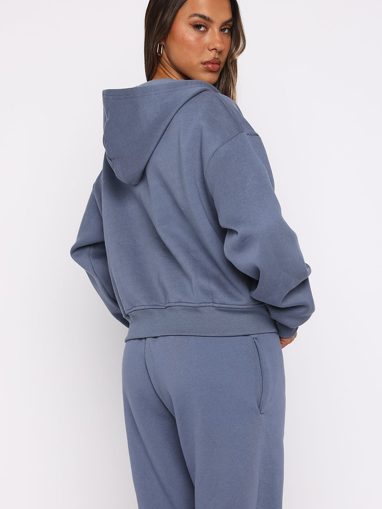 From The Archives Lexi Boxy Zip Front Hoodie Ocean 4