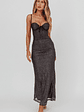 Fortune Bust Tie Maxi Dress Sparkle Black - thumbnail 5
