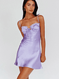 Fortune Lace Trim Bust Tie Mini Dress Lilac - thumbnail 1