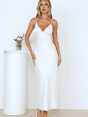 Floral Kiss Satin Maxi Dress