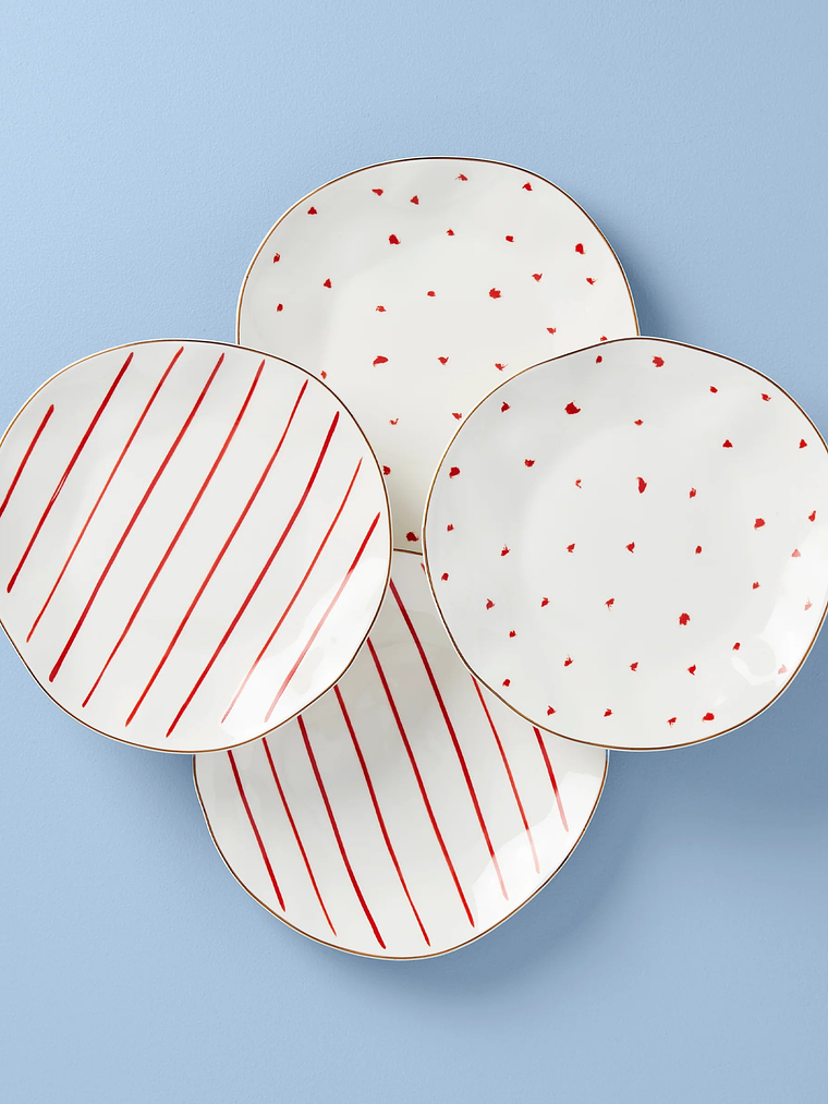 Garnet Bay Dessert Plates, Set of 4 1