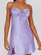 Fortune Lace Trim Bust Tie Mini Dress Lilac - thumbnail 4