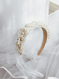 Floral Pearl Wide Headband White - thumbnail 2