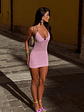 Eviana Mini Dress Baby Pink - thumbnail 1