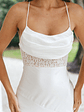 Golden Era Cowl Neck Lace Waist Midi Dress White - thumbnail 4