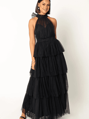 Frances Halterneck Maxi Dress - Black