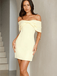 Face Card Off Shoulder Mini Dress - thumbnail 1