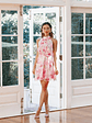 Gardenia Halter Mini Dress - Pink Floral - thumbnail 4