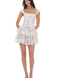 Floral Ruffle Cap Sleeve Dress in White - thumbnail 4