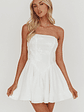 Fiora Basque Waist Strapless Mini Dress White - thumbnail 1