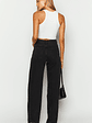 Gem Diamante Trim Wide Leg Black Denim Jeans - thumbnail 7