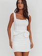 Goldy Rose Waist Decoration Mini Dress White - thumbnail 1