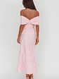 Fairytales Off-Shoulder Jacquard Maxi Dress Pink - thumbnail 2