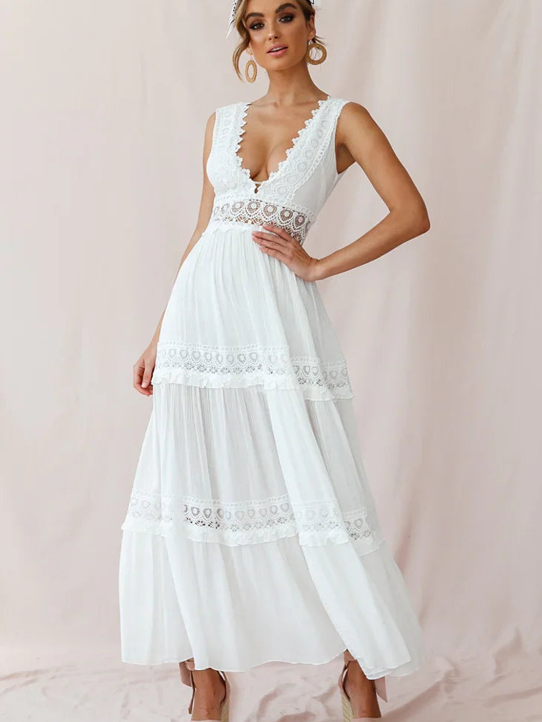 Faith Embroidered Details Maxi Dress Ivory 2