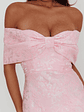 Fairytales Off-Shoulder Jacquard Maxi Dress Pink - thumbnail 3