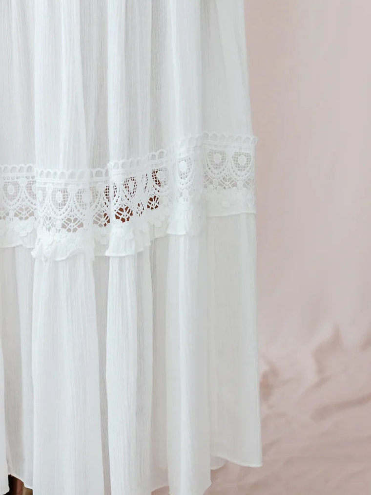 Faith Embroidered Details Maxi Dress Ivory 4
