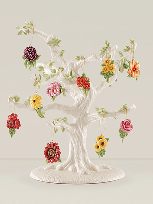 Fall Flowers 10-Piece Ornament & Tree Set
