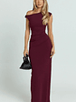 Genie Maxi Dress Off The Shoulder Dress in Wine - thumbnail 3