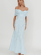 Fairytales Off-Shoulder Jacquard Maxi Dress Blue - thumbnail 5
