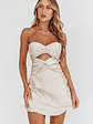 Good Impression Double Twist Mini Dress Champagne - thumbnail 5