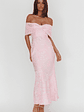 Fairytales Off-Shoulder Jacquard Maxi Dress Pink - thumbnail 5