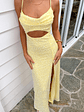 Fallon Yellow Sequin Cut Out Formal Maxi dress - thumbnail 1