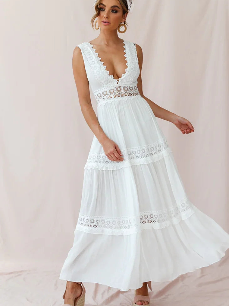 Faith Embroidered Details Maxi Dress Ivory 6