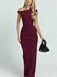 Genie Maxi Dress Off The Shoulder Dress in Wine - thumbnail 6