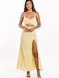 Fallon Yellow Sequin Cut Out Formal Maxi dress - thumbnail 2