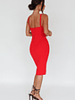 Georgia Square Neckline Midi Dress Red - thumbnail 3