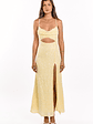 Fallon Yellow Sequin Cut Out Formal Maxi dress - thumbnail 3
